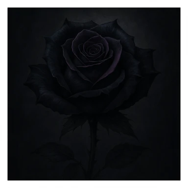 an emo-styled rose, black and purple, moody sticker