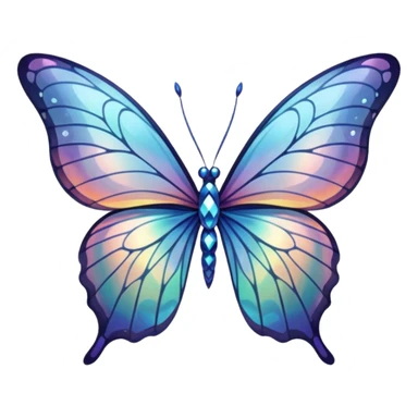 crystal butterfly wings sticker