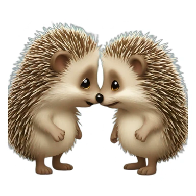 hedgehog giving kiss sticker