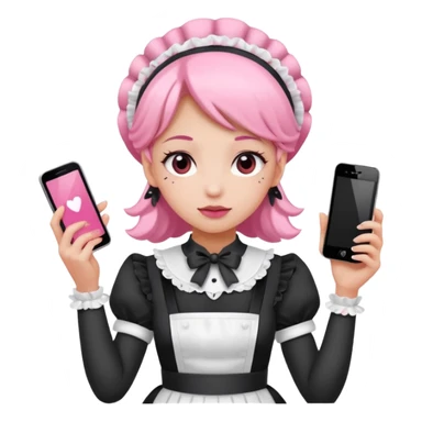 mix light pink dark pink and white girly phone maid sticker