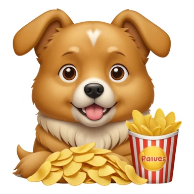Dog eating chips while watching a movie sticker