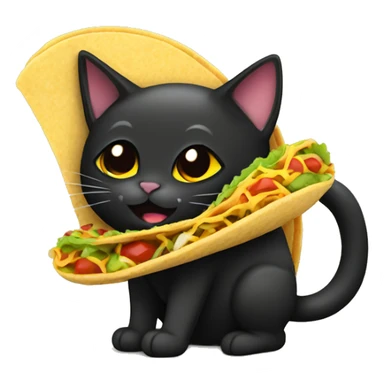 Black cat holding a taco sticker