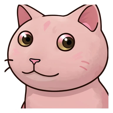 kawaii pink cat with spam sticker