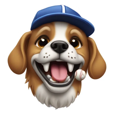 Dog with baseball in mouth  sticker