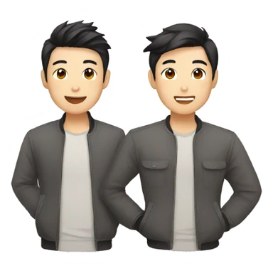 Asian gay couple Thai and Japanese sticker