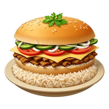 rice topped with döner sticker