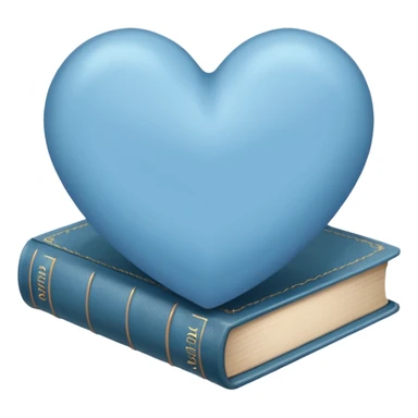 Light blue heart with books sticker