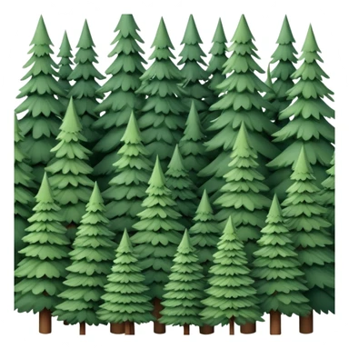 forest of spruce trees sticker