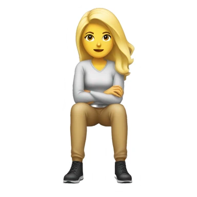 Blond woman waiting on a bench sticker