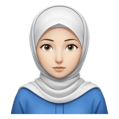 woman with white hijab wearing blue outfit, looking straight ahead, surrounded by code snippets, algorithms, data structures, programming languages, command terminals, software architecture diagrams, computer science formulas, and futuristic tech interfaces sticker