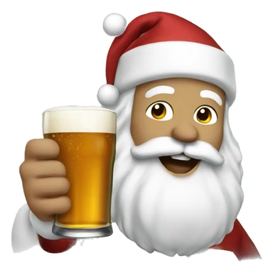 Santa drinking a pint sticker