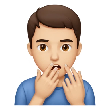 Someone biting their nail nervously  sticker