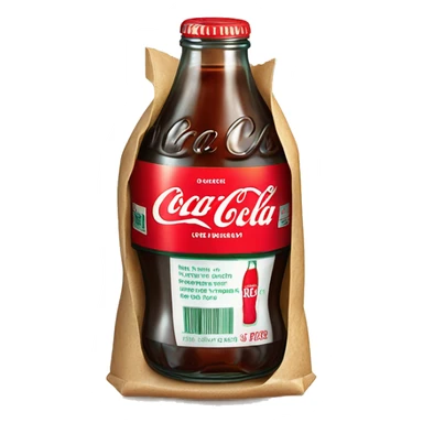 miniature Coca-Cola bottle inside a sandwich bag  sticker