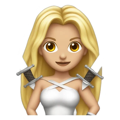 britney spears with two swords sticker