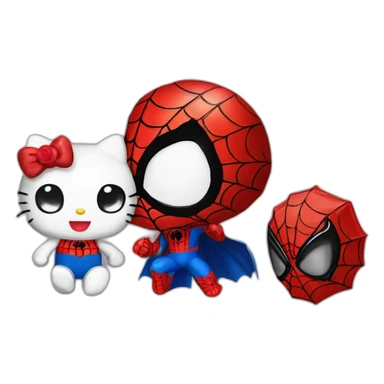 Hello kitty and spiderman  sticker