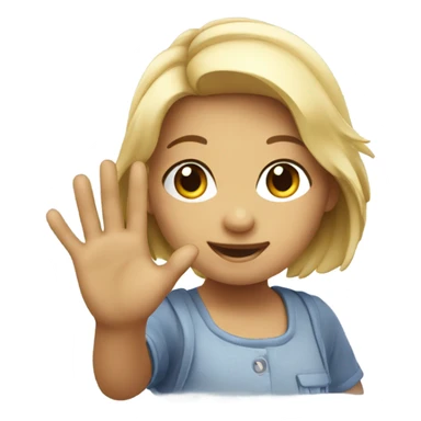 Cute girl waving  sticker