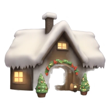 Chrismas night with fluffy snow sticker