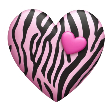 a pink heart with zebra print sticker
