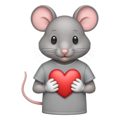 Una ratita con camiseta que ponga R15 y que mande un corazón sticker