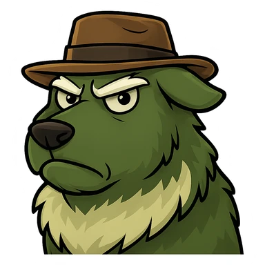 strict sheepdog with a hat, bufo style sticker