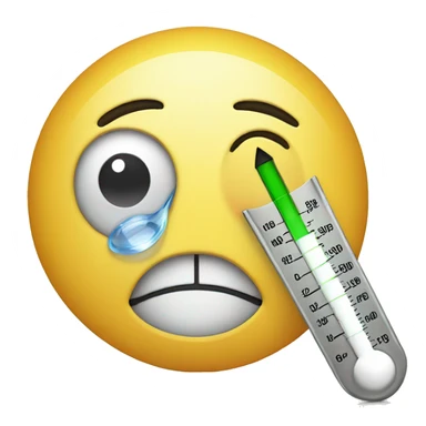 A smiley face with a thermometer right above it sticker