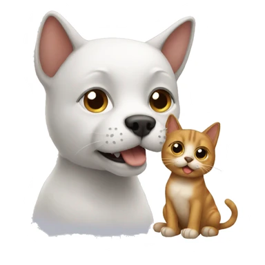 a cat talking with a dog sticker