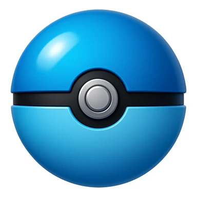 blue pokeball emoji with a black stripe and highlights like in the second reference image. Make the blue more vibrant. sticker