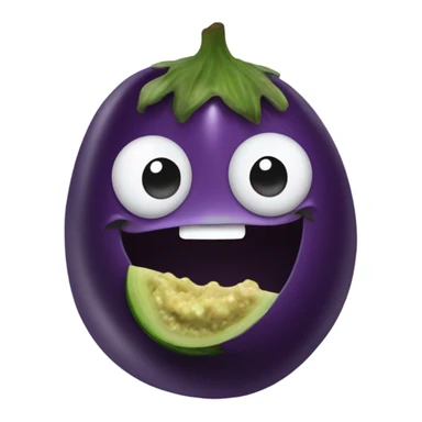 Eggplant eating a pickle sticker