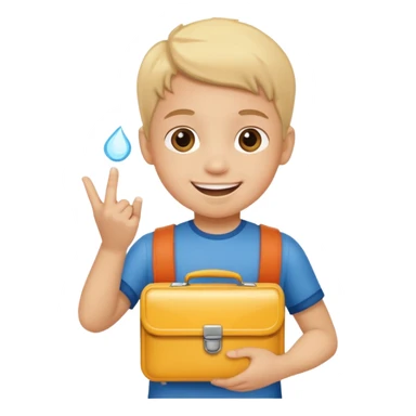 child with lunchbox sticker