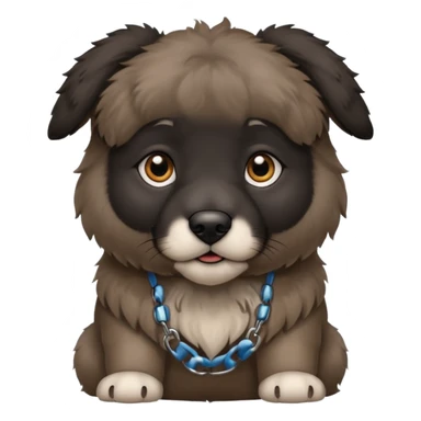 A dark-colored Caucasian Shepherd puppy with cropped ears sticker