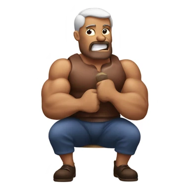 Man with biceps eating steak sticker