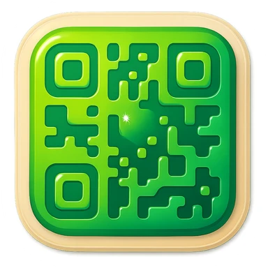 green qr code badge sticker