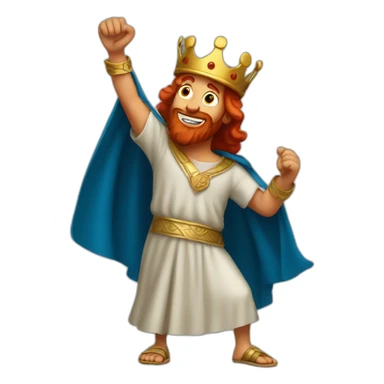 King David dancing red-haired biblical sticker
