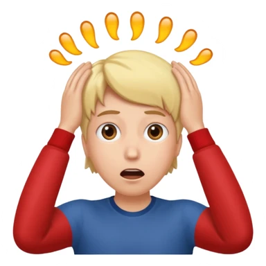 Surprised face with hands on head ￼ sticker