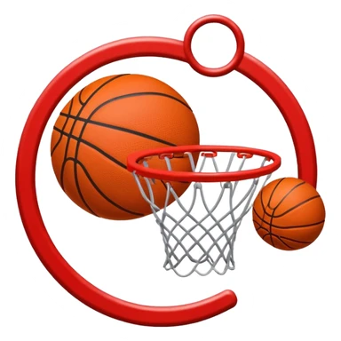 traffic sign style emoji prohibiting playing basketball sticker