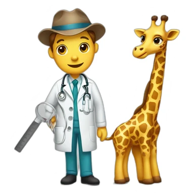 giraffe doctor with  ruler sticker