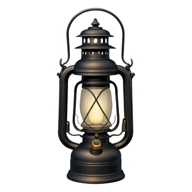 A black old vintage lantern lamp  sticker