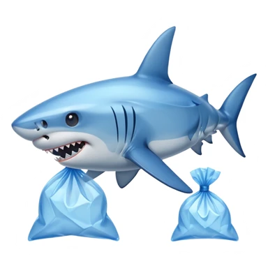 shark in plastic bags sticker