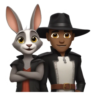 Coneja y zorro humanizados de Zootopia. sticker