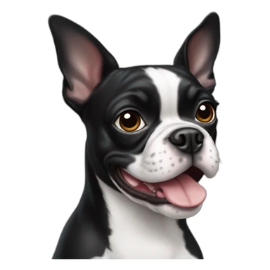 Black boston terrier sticker