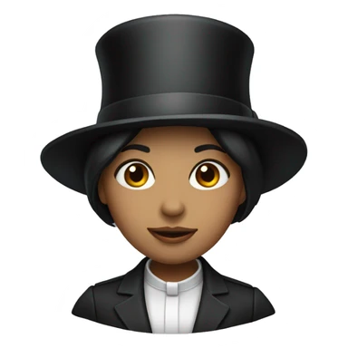 Woman with dark short bob in top hat sticker