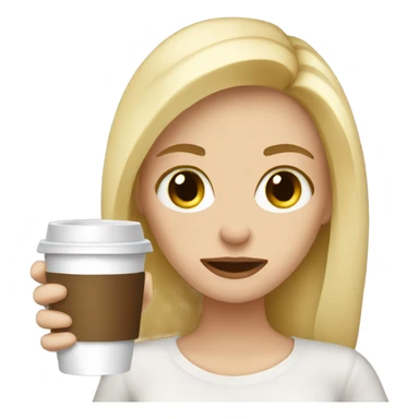 Blonde girl addicted to coffee sticker