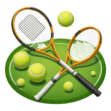 tennis rackets court and ball sticker