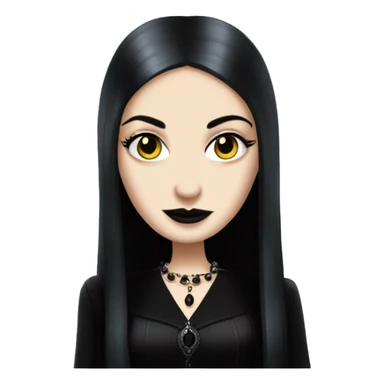 teen Morticia Addams,cute,showing off, show full body, accessories, dress  sticker