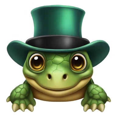 Turtle wearing a top hat and monocle sticker