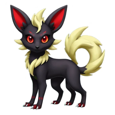 Dark Edgy Zorua-Salandit-Leafeon-Umbreon-Fakémon-hybrid-creature (full body)  sticker