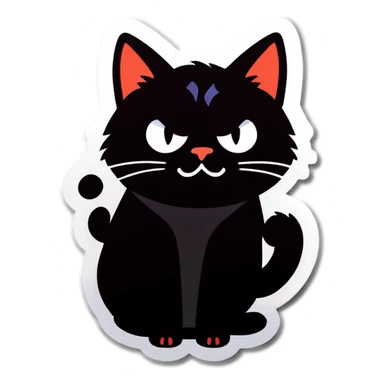 Strong cat pooping sticker