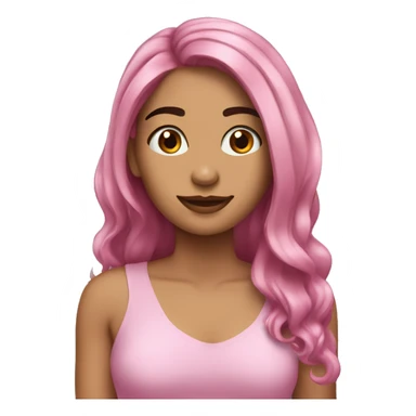 Lorena con cabello rosa  sticker