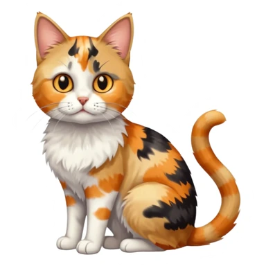 full body anxious looking colourful patchy light calico tabby cat sticker
