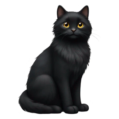 black fluffy cat sticker